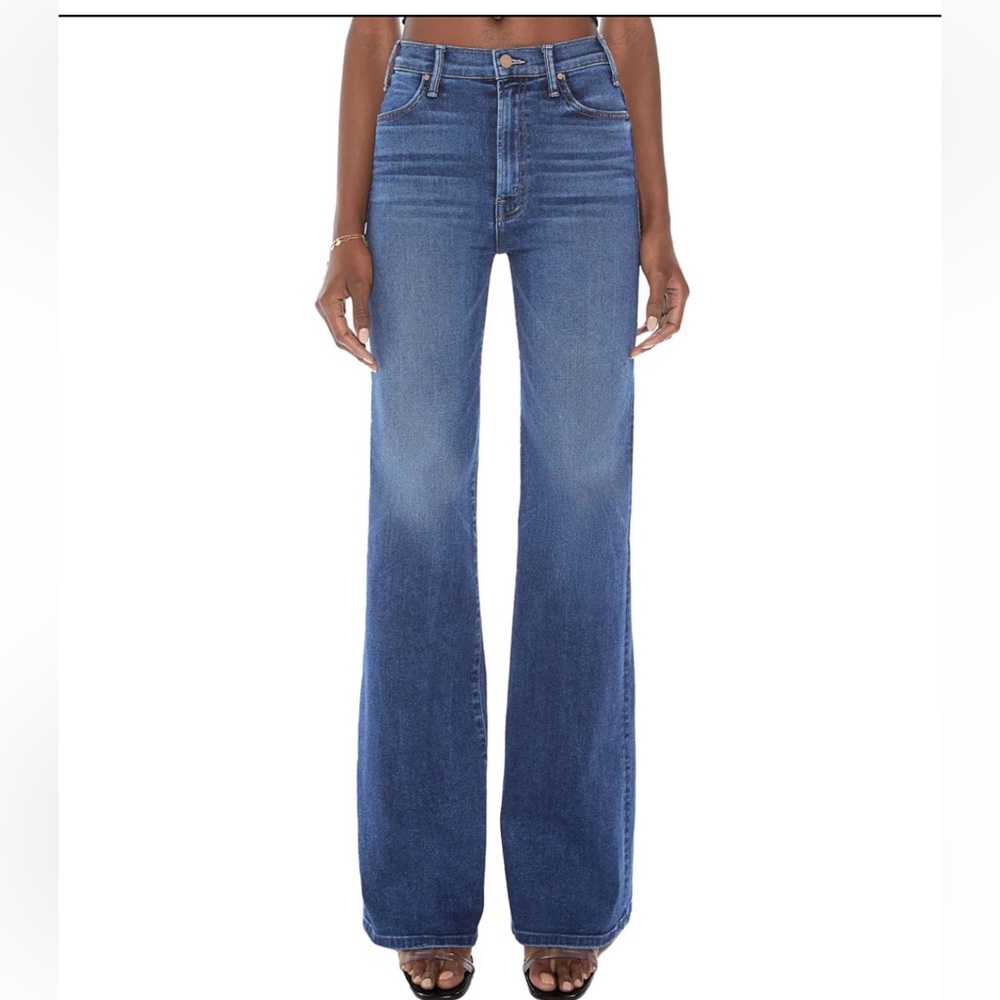 MOTHER Blue High-Rise Wide Leg Jeans